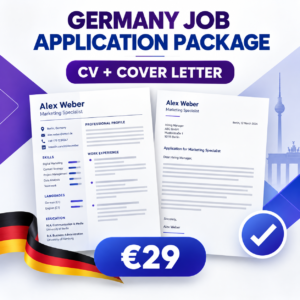 Germany job application package with CV and cover letter